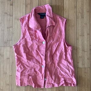 Linen sleeveless top J Peterman brand